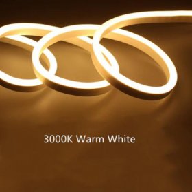 65.6FT (20Meters) LED Neon Rope Lights 8x16(mm) Neon LED Strip Lights 8Watt 120LEDs/M Flexibl 110V/220V AC Rope Lights Waterproof, Custom Cuttable Neon Lighting for In&Outdoor