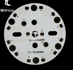 6~7W LED High Power Aluminum Plate 6~7 Series Connections Diameter 60mm