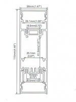 LED Aluminium Extrusion Recessed 115mm(H) x 38mm(W) suit for max 28.1mm width strip light