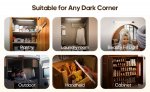 LED Motion Sensor Light Indoor, 2200mAh Rechargeable Closet Lights with Digital Display, 12.47in Wireless Under Cabinet Lighting for Closet, Wardrobe, Kitchen, Stair Indoor
