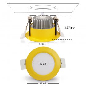 3W LED RECESSED LIGHTING DIMMABLE YELLOW DOWNLIGHT, CRI80, LED CEILING LIGHT WITH LED DRIVER