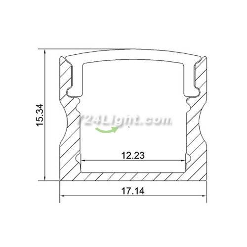 LED Channel U Aluminum Extrusion Recessed LED Aluminum 12.2 width 1 meter(39.4inch) LED Profile