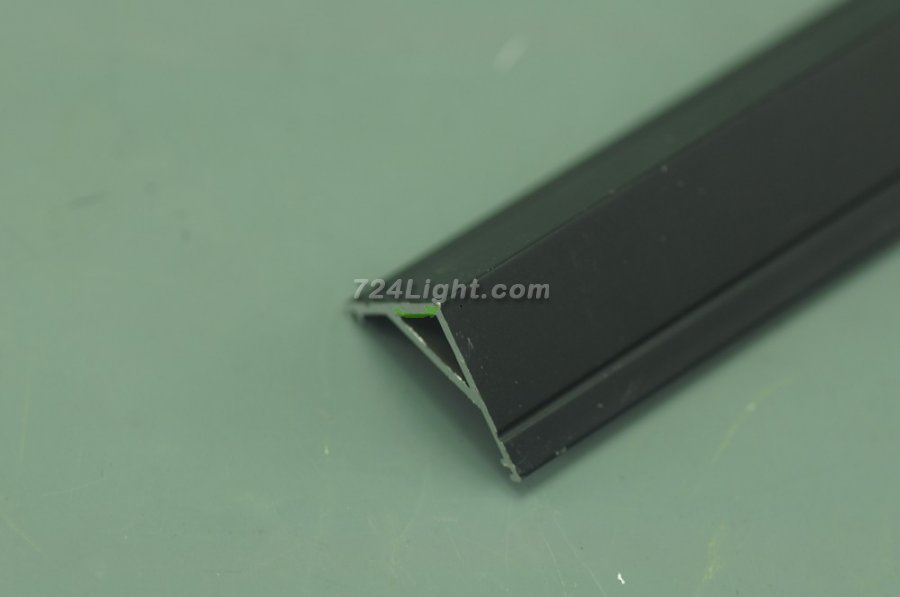 2.5 meter 98.4" Black LED U Rectangle Aluminium Channel PB-AP-GL-005-B 16 mm(H) x 16 mm(W) For Max Recessed 10mm Strip Light LED Profile