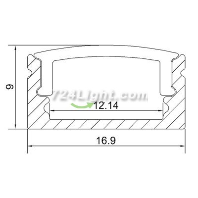 2 Meter 78.7â€ Black LED Aluminium Channel 8mm Recessed U Type LED Aluminum Channel LED Profile Inside Width 12.2mm