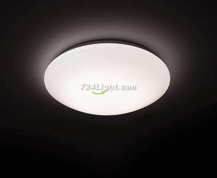 24W 14.96 inch (380mm) LED Ceiling Light Fixture CCT changable & Dimmable with RF controller Round Acrylic Shade White Finish Modern LED Flush Mount