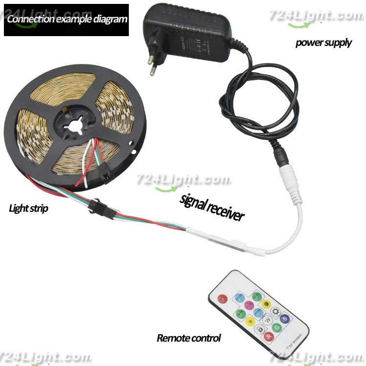 LED SYMPHONY LIGHTS WITH 60 LIGHTS 12V LOW VOLTAGE WS2811 MONOCHROME MARQUEE STRIP RF CONTROLLER 5050 EXTERNAL IC