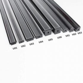Black Aluminum Channel U06 24x24mm U Shape LED Aluminum Profile Kit for LED Strip Installation