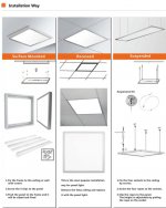 5 PACK LED Skylight 1x4FT - 300*1200mm 36W 3060LM Blue Sky LED Flat Panel Light Framed For Ceiling Decoration