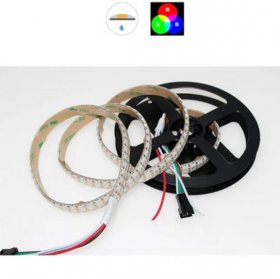 DC 5V SK6812 Individually Addressable LED Strip Light 5050 RGB 6.6 Feet (200cm) 144LED/Meter LED Pixel Flexible Tape White PCB
