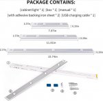 2 Pack 3-Color Dimmable LED Motion Sensor Under Cabinet Light, Rechargeable Magnetic Wireless Under Counter Lighting for Kitchen Bedroom Closet Cupboard Wardrobe Stairs Corridor