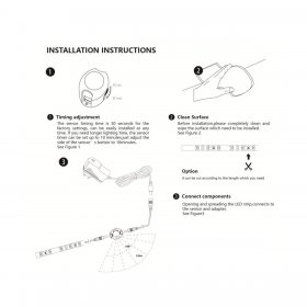 Motion Activated LED Strip Light Kit Under Cabinet LED Sensor Strip Under Bed light sensation