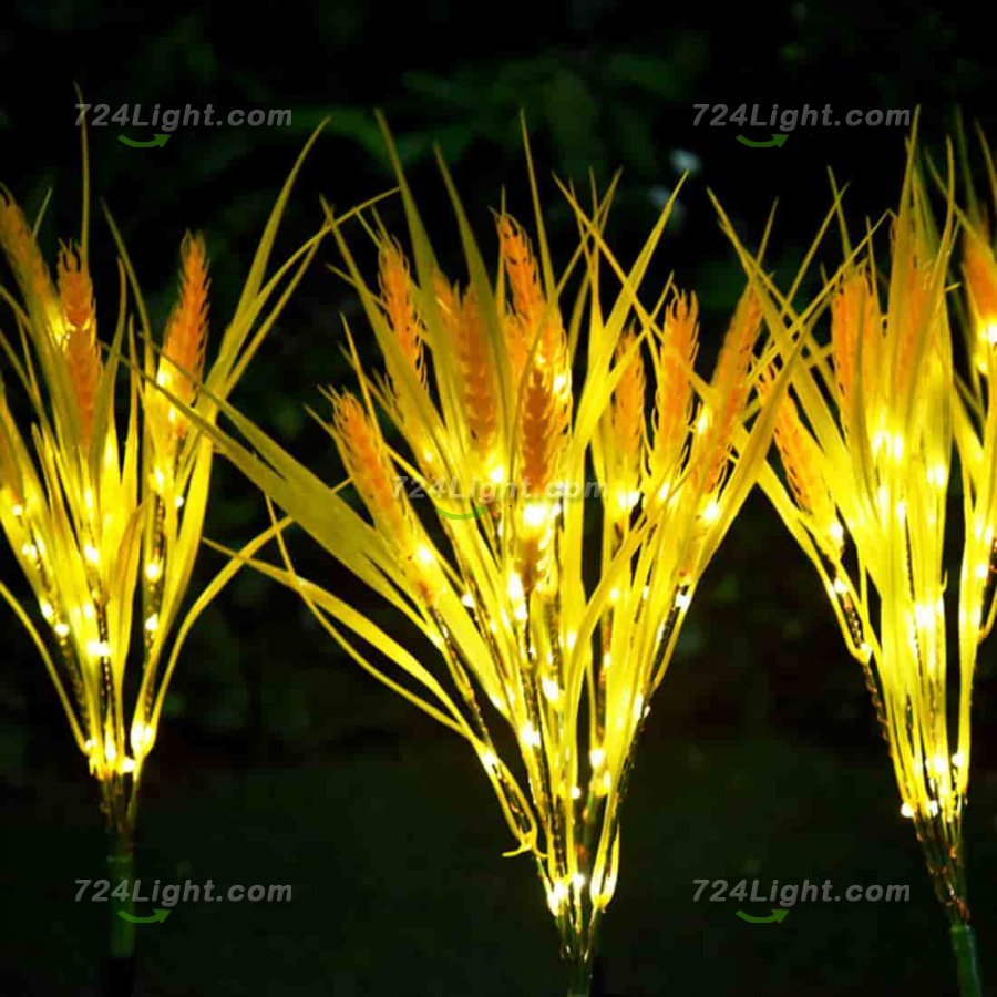 Solar Flowers Lights, IP65 Waterproof Wheat Ear Solar Garden Stake Lights for Patio, Lawn, Yard, Pathway Decoration (2 Pack)
