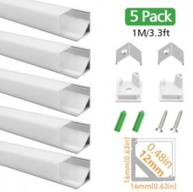 Silver Corner LED Profile V01 16x16mm V-Shape Vertical Cover Corner Mounted Aluminum Extrusion