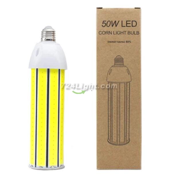 LED Corn Light Bulb 50W, Daylight White 5500K, 4500Lumens, E26/E27 Base, COB LED Chips (210Pcs), for Indoor Outdoor Garage Factory Warehouse