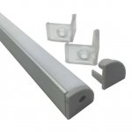 Silver Corner LED Aluminum Profile V02 16x16mm V-Shape Curved Cover Corner Mounting Aluminum Channel