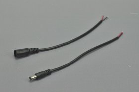 Dc Connect Black 22 AWG 16cm Male Female LED Power Supply DC Cable Cord For LED Light