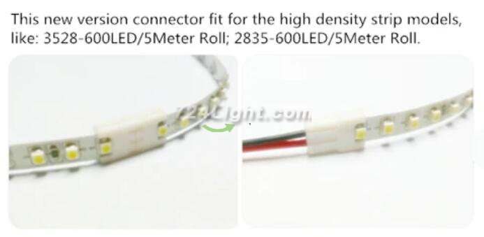 10pcs/Pack New LED Strip Connector Solderless Snap Down 2 Pin Strip to Strip Gapless Jumper for 10mm Wide 5050 5630 Single Color Flex LED Strips
