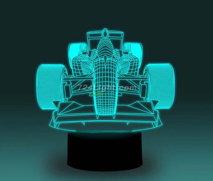 Transportation Images 3D Illusion LED Night Light w/ 16 Colors Remote Touch Switch Adjustable Brightness for Kids Bedroom Decoration