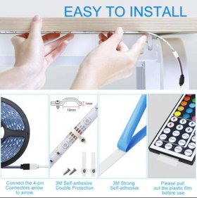 RGB LED Strip Lights16.4FT/5M SMD5050 150led Waterproof RGB Color Changing LED Strip Light Kit