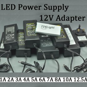 12V LED Switching Power Supply Adapter 100V-240V To DC 12V 1A 2A 3A 5A 6A 8A 10A 12.5A recommend 12V 5A 60W Reliability, Low Heat