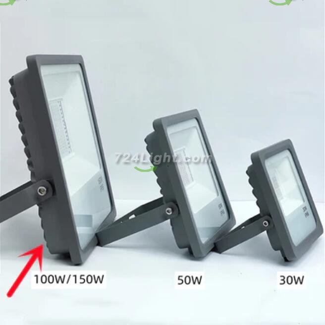 DMX512 RGB LED Flood Light 100W AC110-220V Outdoor IP66 LED WallWasher GREY Aluminum Case Tempering Glass Cover High Lumen Security Light Garden Landscape Lawn Lamp