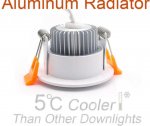 10 Pack 7W 500LM Dimmable Antifog LED Downlight CRI80 Flat Diffuser Ceiling Light -3-3/8'' Cutout