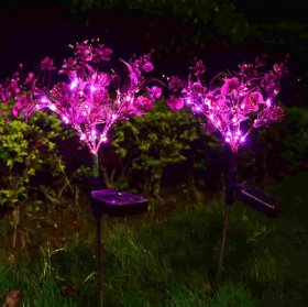 Solar Lights Outdoor Garden Decorative, 2 Pack Solar Powered Phalaenopsis Flower Lights Waterproof IP65 Design