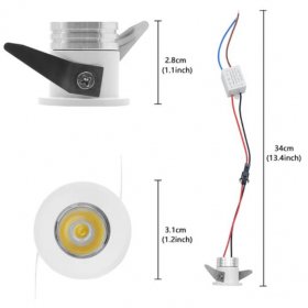 4 Pack 3W 1.1inch(28MM) Mini LED Recessed Spot 85~265VAC Non-Dimmable LED downlight