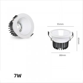 7W SPOTLIGHT LED CEILING LIGHT EMBEDDED CREE HIGH DISPLAY BACKGROUND WALL HOTEL COB DOWNLIGHT ANTI-GLARE