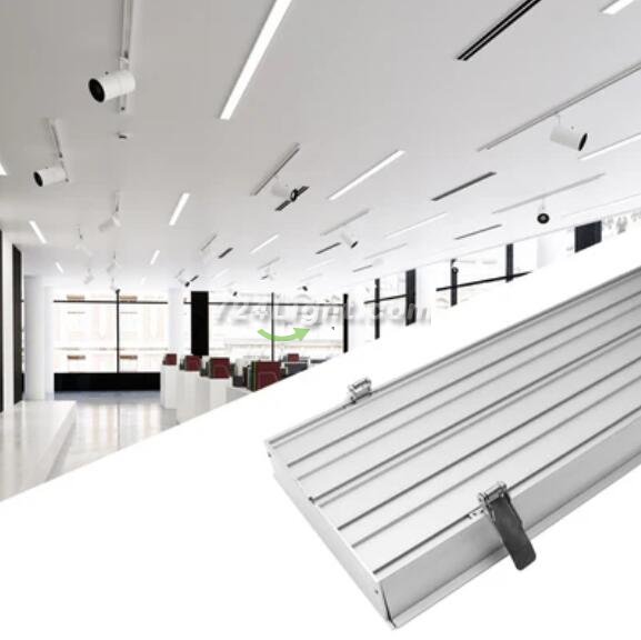 2 Pack H20050 Big Aluminum Extrusion Channel for Flush Mounting Linear Office Lighting System