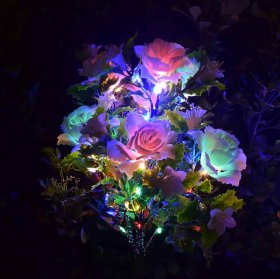 Solar Lights Outdoor Decorative, Outdoor Waterproof Solar Garden Lights with Carnation Flower for Landscape Path Yard Lawn