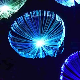 Solar Garden Fiber Jellyfish Lights, 7 Color Changing Outdoor Decorative, IP65 Waterproof Solar Powered-2 Pack