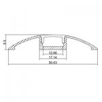 Double Wings LED Aluminium Extrusion Recessed LED Aluminum Channel 1 meter(39.4inch) LED Profile