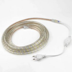 AC 110V 220V SMD5050 High Voltage Flat Strip Light 60 LEDs Per Meter 12mm Width with Wall Outlet Power Plug