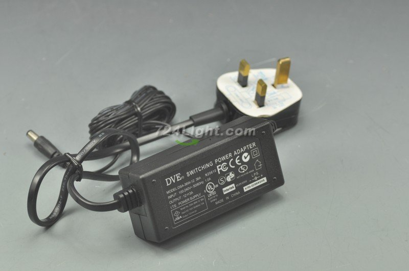 Original 12V 3A Min Adapter Power Supply UK 36 Watt LED Power Supplies For LED Strips LED Lighting