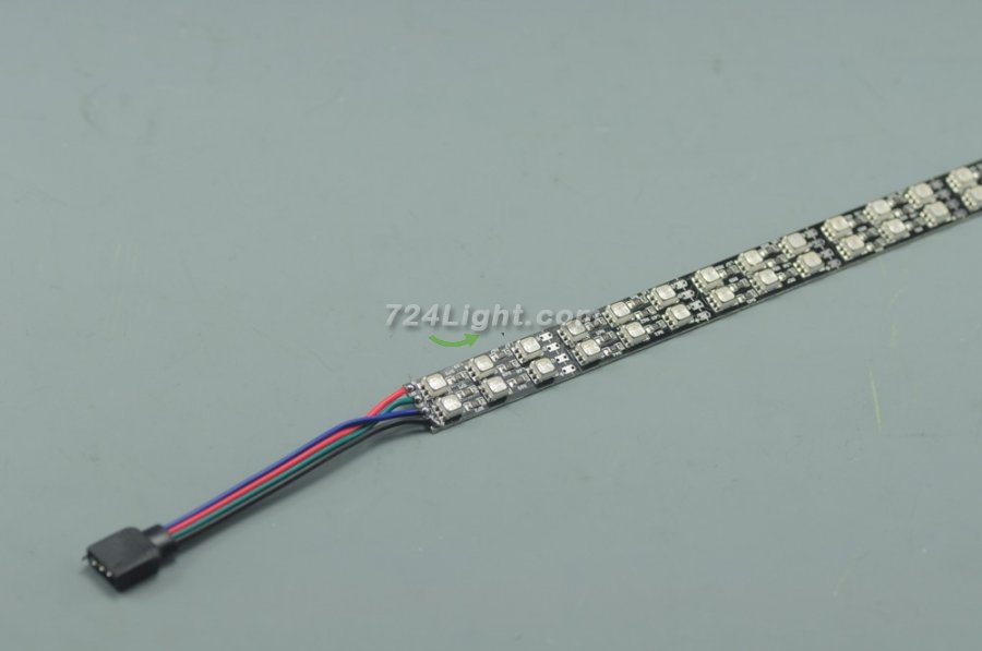 Black Double Row 39.3inch 5050 RGB Rigid LED Strips 144LED 1Meter 12V DC Aluminium Rigid Strip Light