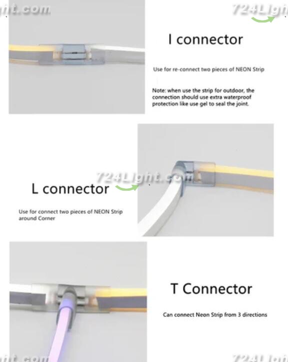 8x16 LED NEON Strip Light Accessories Strip Connector and Installation Clips