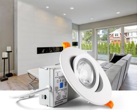 12W Downlight 360 Degree Rotating Embedded Universal Adjustment LED Spotlight COB Home Living Room Downlight