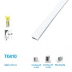 1M/5M/10M/20M Pack of T0410 LED Neon Light Housing Kit with End Caps and Mounting Clips, Flexible Neon Channel Fit for 5mm Wide LED Strip Lights