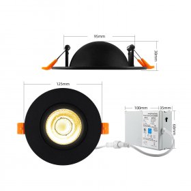 12W Downlight 360 Degree Rotating Embedded Adjustable LED Spotlight COB Home Living Room Downlight