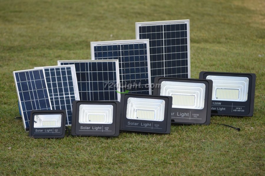 100W Solar Led Flood Lights 7500lum chargeable Bright 20hours Flood Lights