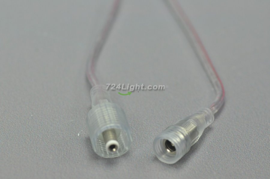 Wholesale LED Strip Waterproof DC Connector Female and Male 5.5mm x 2.1mm(2.5mm) For strip light power supply connect Transparent