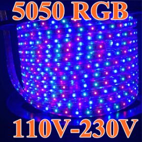 5050 RGB 110V 120V 220V 230V LED Strip Rope Light 12MM 60LED 1M SMD 5050 RGB LED Strip Lights