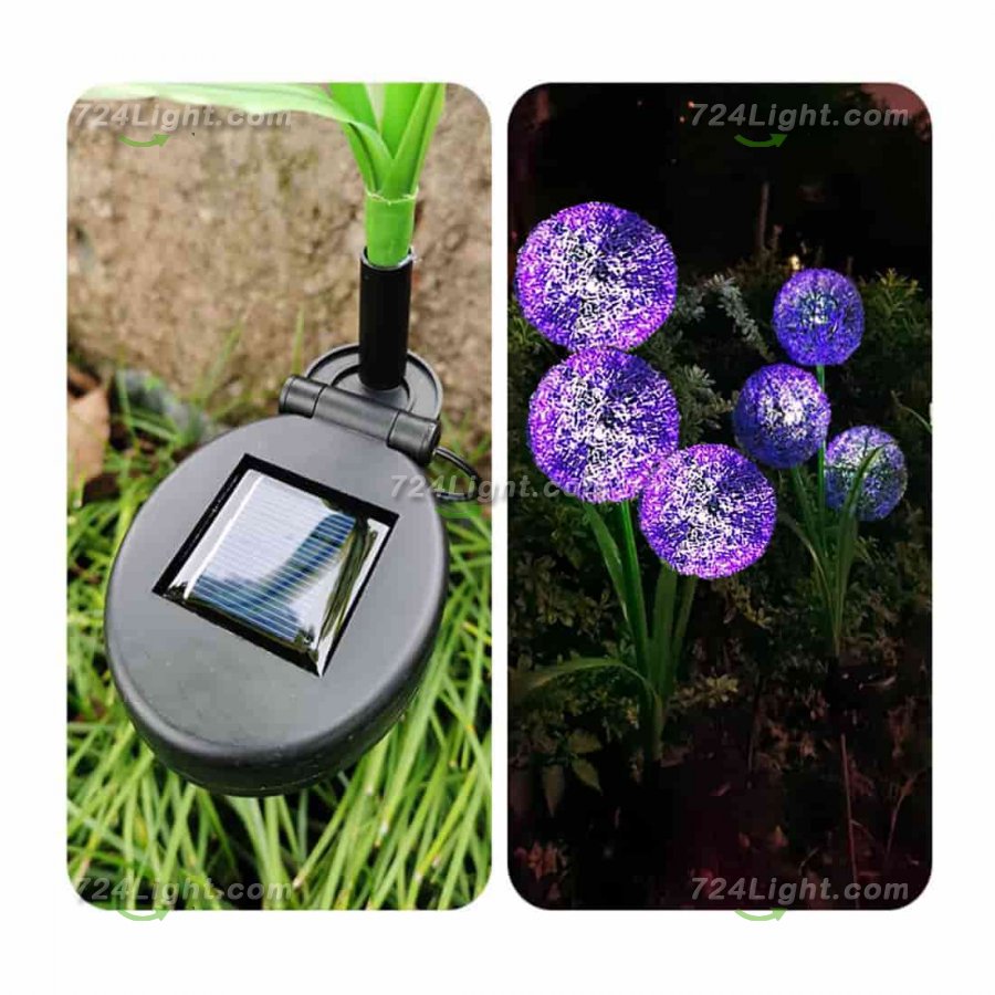 Solar Powered Dandelion Garden Stake Lights, LED Outdoor Waterproof Lights for Garden Backyard Lawn Landscape Decoration (2 Pack)