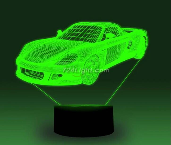 Transportation Images 3D Illusion LED Night Light w/ 16 Colors Remote Touch Switch Adjustable Brightness for Kids Bedroom Decoration