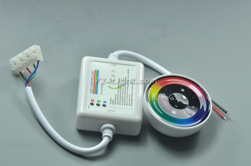 WireLess LED Touch RGB Controller Round Style With Color ring For LED RGB Strips 216W