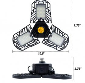60W Motion Activated Radar CRI 80 6000LM 6000K Deformable E26/E27 Base LED Ceiling Light for Garage