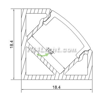 2 .5meter 98.4" Black LED Aluminium Profile LED Strip Light Aluminium Profile V Flat Type Rail Aluminium