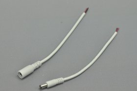 Wholesale White DC Connector 22 AWG 16cm Female Male LED Power Supply DC Cable Cord For LED Strip Light