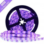 60W UV Black Light LED Strip, 16.4FT/5M 2835 300LEDs 395nm 405nm Night Fishing Party